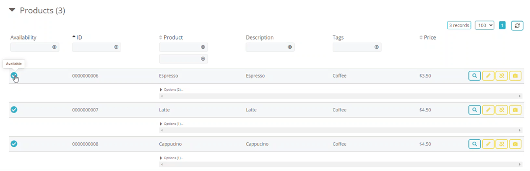 Manage your menu availability