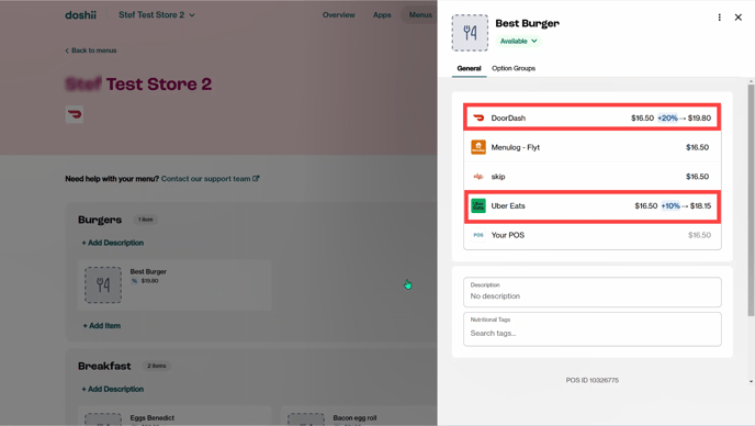 Surge Pricing Item View