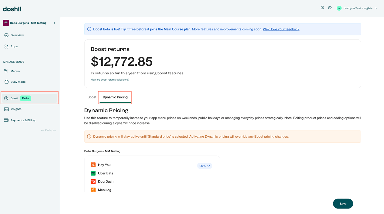 Dynamic Pricing and Boost